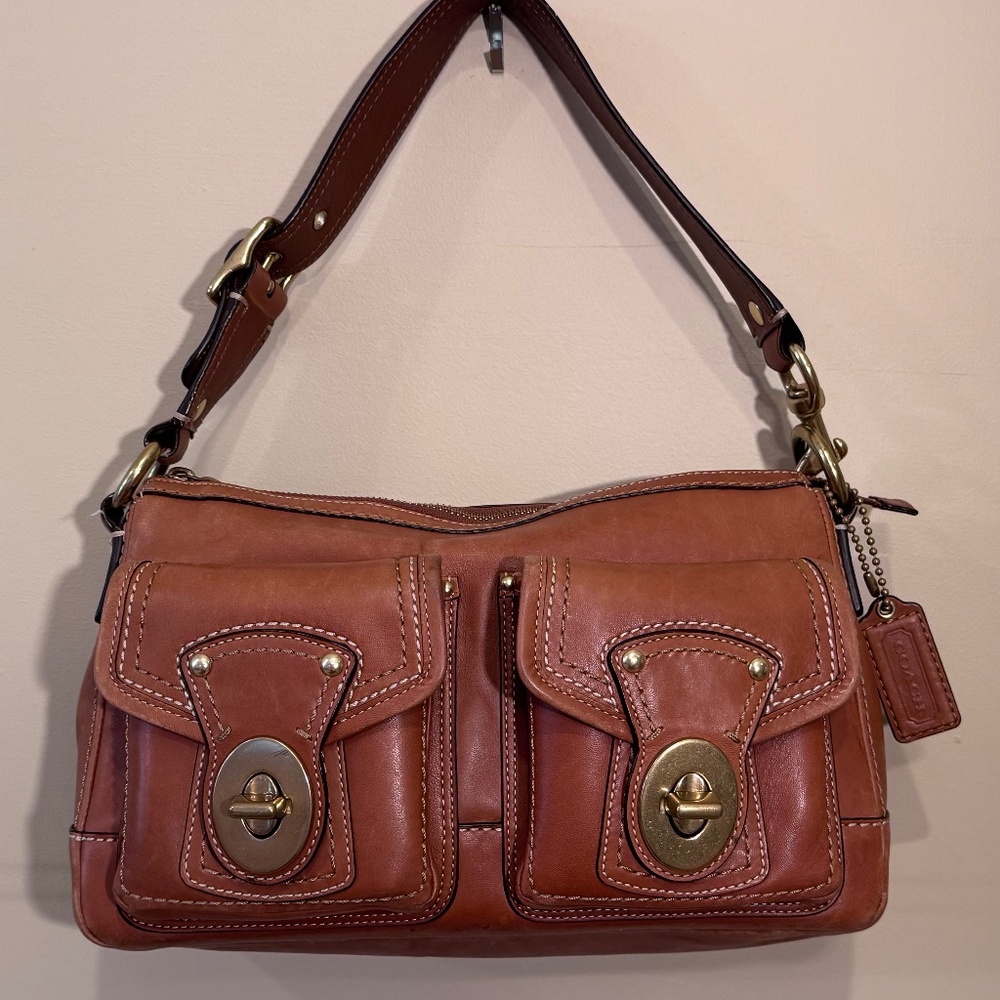 Vintage COACH LEGACY 65th Butterscotch Double turn lock